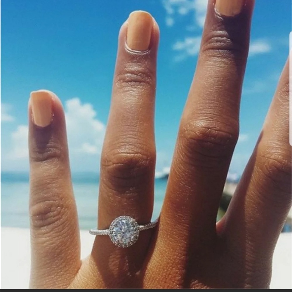 Very beautiful engagement S925 white sapphire ring - Picture 3 of 5